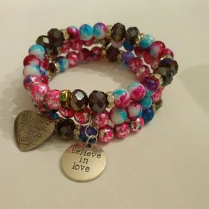 Set of 3 Bracelets. Charms added.